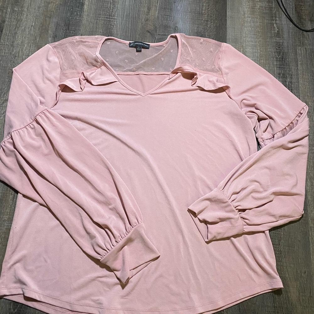 Pink long sleeve blouse